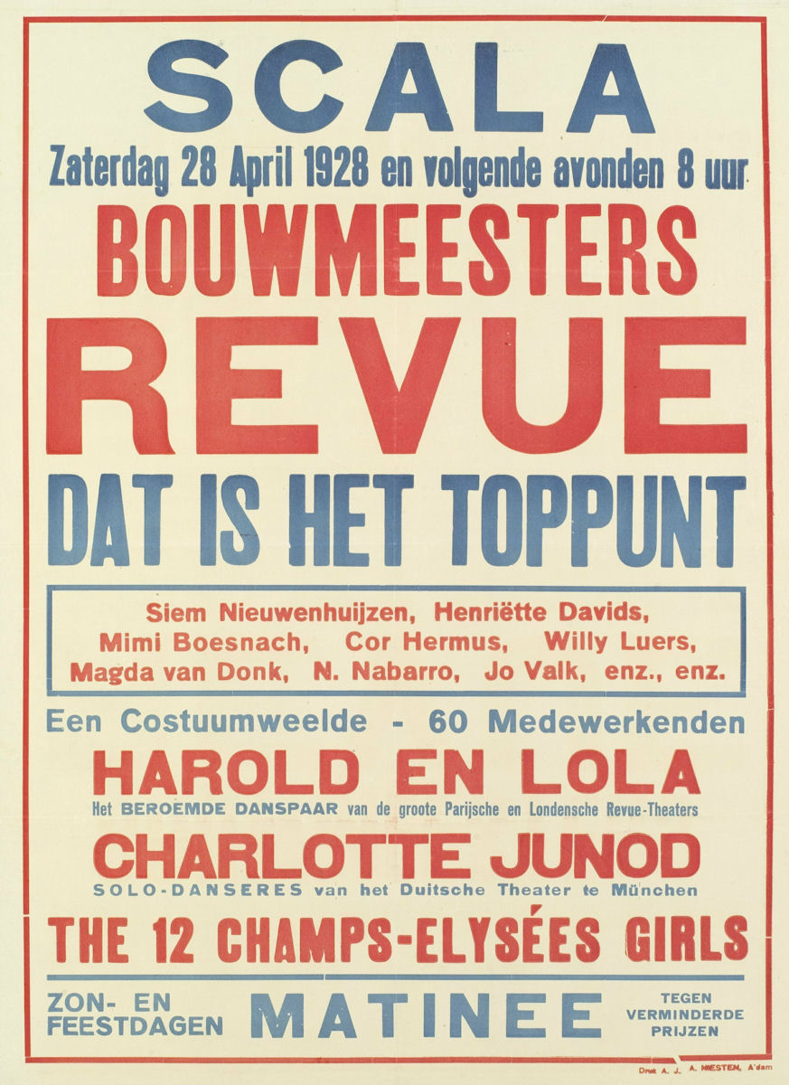 Affiche Scala (Den Haag), Bouwmeesters Revue